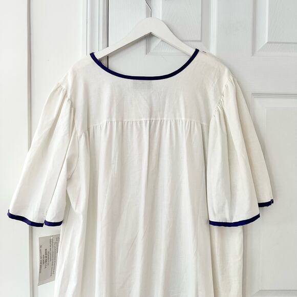 Kittens USA Cotton White Colorful Ribbon Trim V Neck Trapeze Dress 2X Ric Rac - Picture 10 of 11